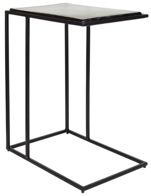 Uttermost® Mateo Black Glass Top Accent Table-0