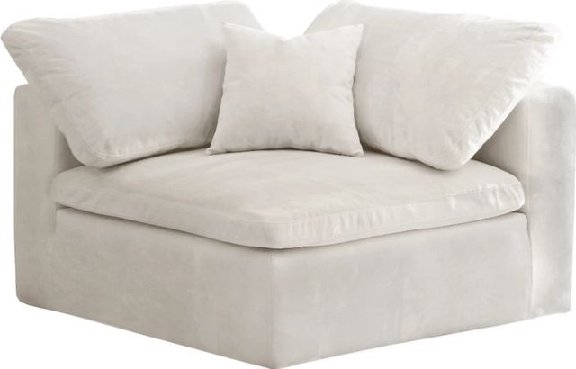 Meridian Furniture Cozy Cream Velvet Corner Chair-0