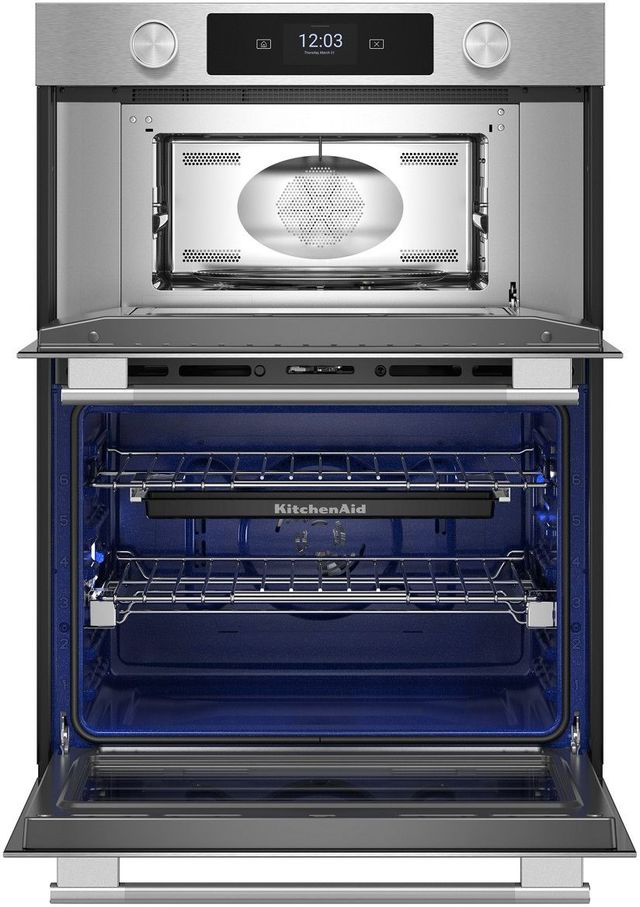 KitchenAid® 30" PrintShield™ Stainless Steel Oven/Micro Combo Electric Wall Oven with Assisted Cook Cycles-1