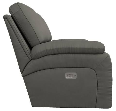 La-Z-Boy® Greyson Blue Grey Leather Power Reclining Loveseat with Headrest-2