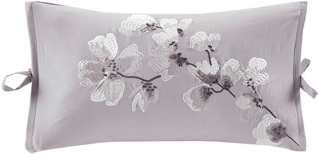 Olliix by N Natori Lilac Sakura Blossom Embroidered Cotton Oblong Decorative Pillow-0