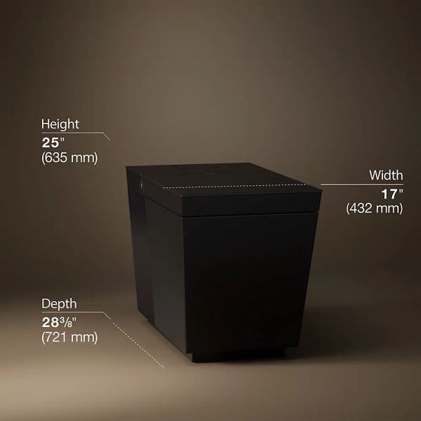 KOHLER® Numi® 2.0 Honed Black 1-Piece Elongated Smart Toilet, Dual-Flush-4