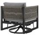 Armen Living Mareike Black/Gray Aluminum/Fabric Outdoor Swivel Chair-5