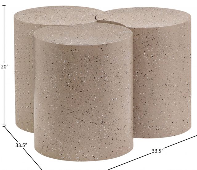 Meridian Furniture Dimple 3-Piece Taupe 20'' Modular Nesting Coffee Table Set-2