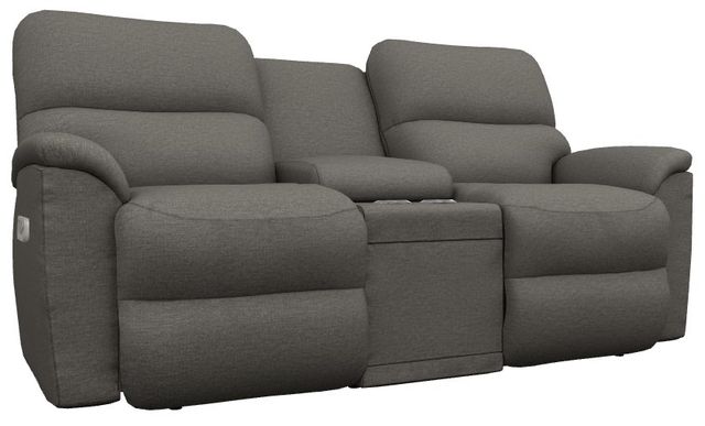 La-Z-Boy® Brooks Charcoal Power Reclining Loveseat with Console, Headrest, and Lumbar-0