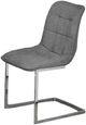 Brassex Inc. Xavier 2-Piece Grey/Polished Silver Dining Chair Set-1