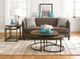 Hammary® Leone Weathered Barn Round Nesting Cocktail Table Set with Antique Brass Base-1