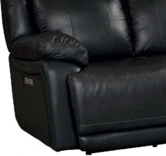 Bassett® Furniture Club Level Evo Graphite Leather Power Reclining Loveseat-1