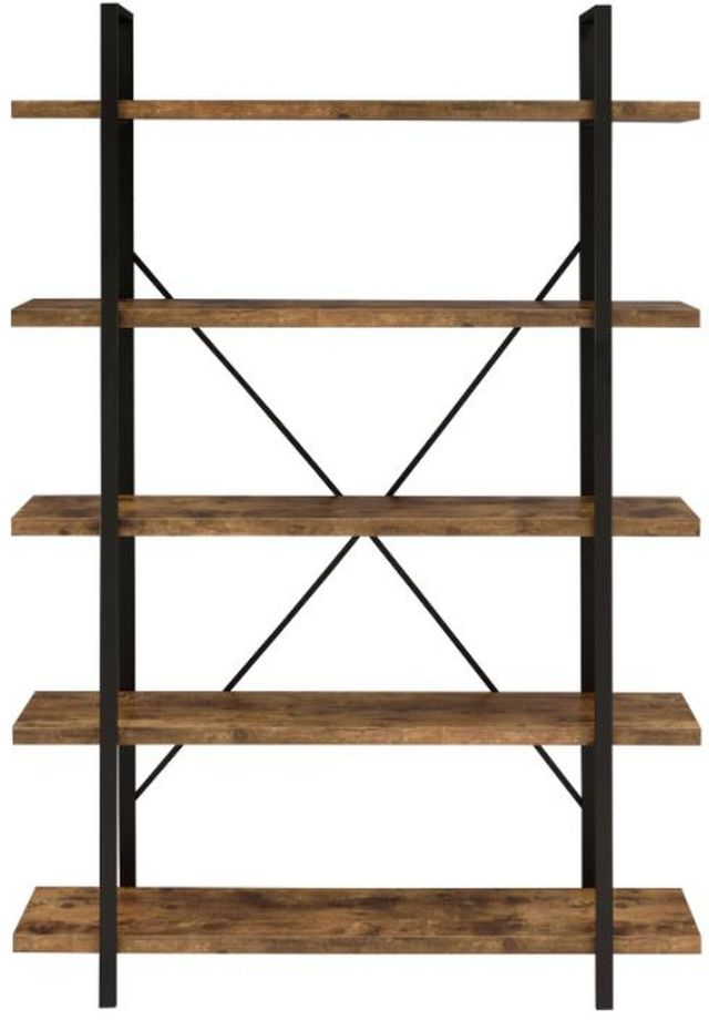 Coaster® Cole Antique Nutmeg/Black 5-Shelf Bookcase-1