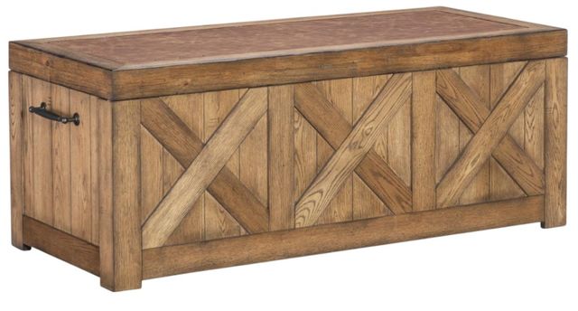 Legacy Classic Vintage Market Barnwood Oak Captain's Trunk Cocktail Table-0