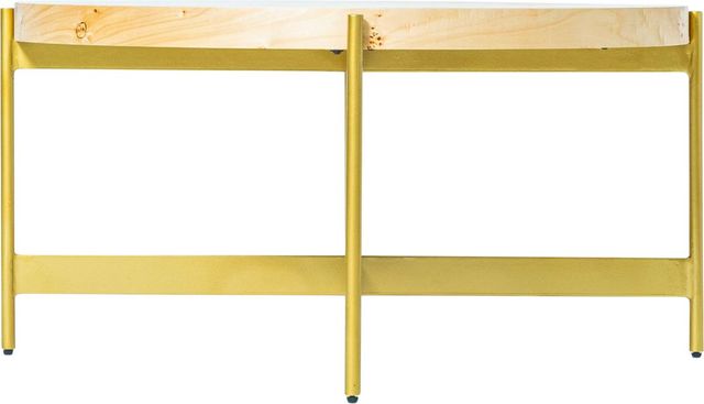LR Home Brown Coffee Table with Gold Base-4