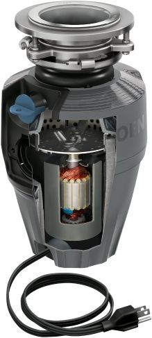 Moen® EX Series 0.5 HP Continuous Feed Black Garbage Disposal-2