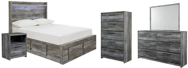 Signature Design by Ashley® Baystorm 5-Piece Gray Full Panel Bed Set-0