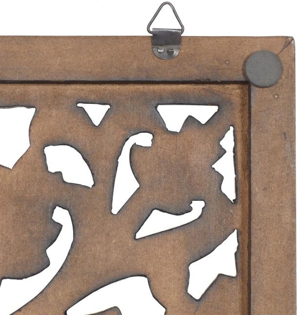 Deco Marche Brown Floral Handmade Intricately Carved Acanthus Wall Decor-2