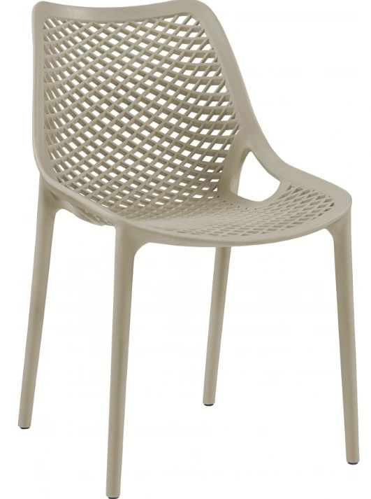 Meridian Furniture Mykonos Taupe Plastic Outdoor Patio Dining Side Chair-0