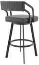 Armen Living Capri Slate Gray 26" Swivel Counter Stool-1