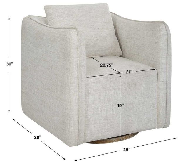 Uttermost® Corben White Swivel Chair-2