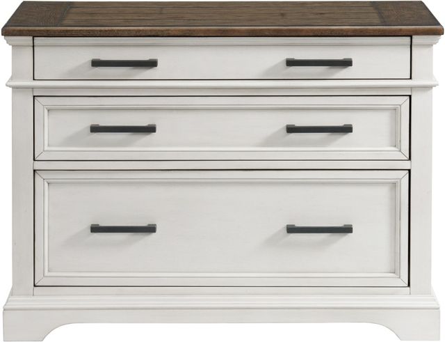 Intercon Drake Two-Toned Rustic White/French Oak Lateral File Cabinet