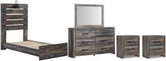 Signature Design by Ashley® Drystan 5-Piece Brown Twin Panel Bed Set