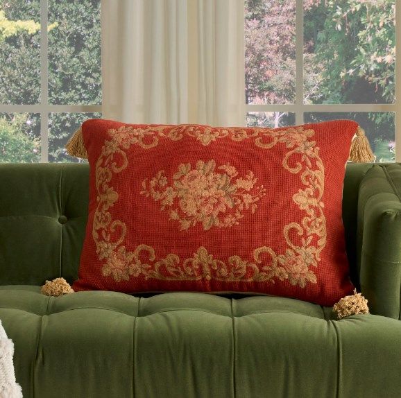 Nourison Home™ Mina Victory Vintage Pillow Rust 20"x30" Throw Pillow-3