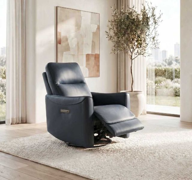 Liberty Furniture Remi Istria Midnight Leather Single Glider Power Recliner-3