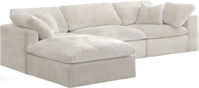 Meridian Furniture Cozy 4-Piece Cream 119" Modular Sectional-1