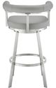 Armen Living Magnolia Brushed Stainless Steel/Light Grey 30'' Barstool-4