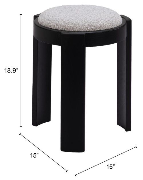 Zuo® Modern Banjul Misty Gray Ottoman-1