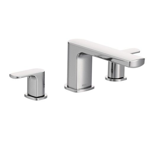 Moen® Rizon Chrome Two-Handle Low Arc Roman Tub Faucet-0