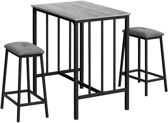 Monarch Specialties Inc. 3-Piece Black/Grey Counter Height Dining Set-0