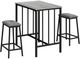 Monarch Specialties Inc. 3-Piece Black/Grey Counter Height Dining Set-0