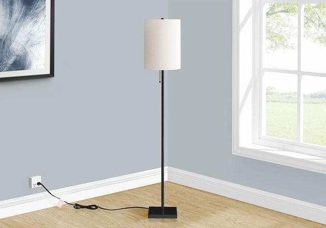 Monarch Specialties Inc. Black Floor Lamp with Square Base-2