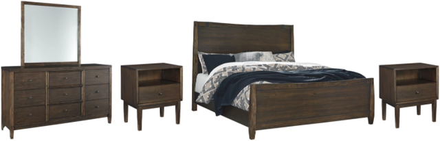 Signature Design by Ashley® Kisper 5-Piece Brown California King Panel Bed Set-0