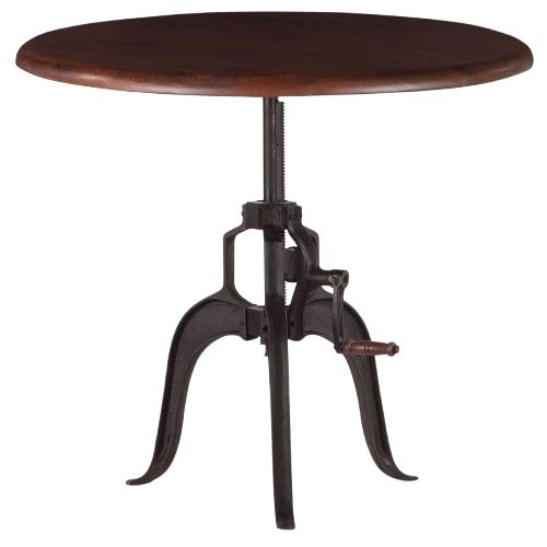 Home Trends & Design Industrial Loft Antique Zinc/Walnut Side Table-0