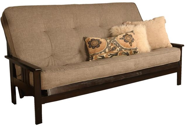 Kodiak Furniture Monterey Linen Stone/Espresso Queen Futon with Mattress-0