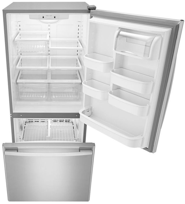 Amana® 29 in. 18.7 Cu. Ft. Stainless Steel Bottom Freezer Refrigerator-1