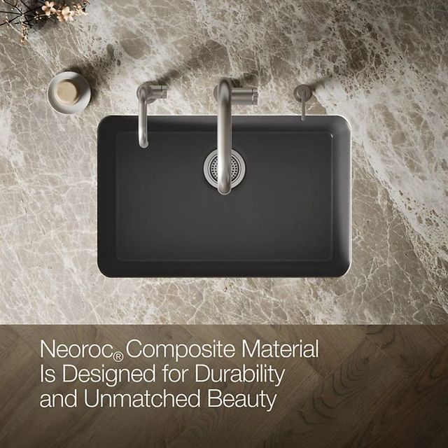 KOHLER® Cairn® Matte Graphite 28" Undermount Single-Bowl Kitchen Sink-4