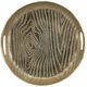 A & B Home Alu Gold Round Decorative Timber Tray-1