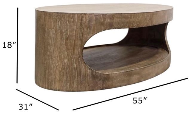 Nest Home Collections Brook Antique Natural Coffee Table-3