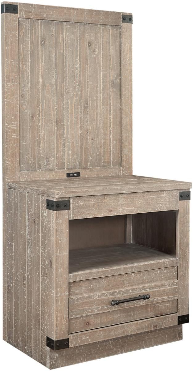 aspenhome® Foundry Weathered Stone Nightstand-2