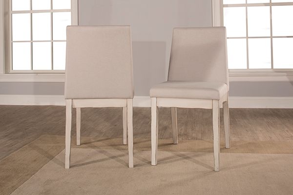 HH2 Home Clarion 2-Piece Sea White Upholstered Dining Chairs-1