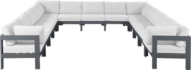 Meridian Furniture Nizuc 13-Piece White Outdoor Patio Modular Sectional Set-0