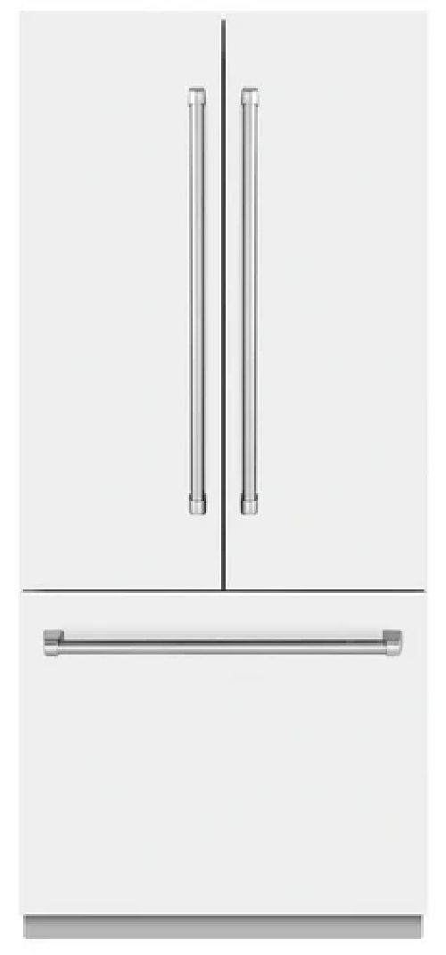 ZLINE 36" 19.6 Cu. Ft. White Matte Built-In French Door Refrigerator with Graphite Gray Interior-0