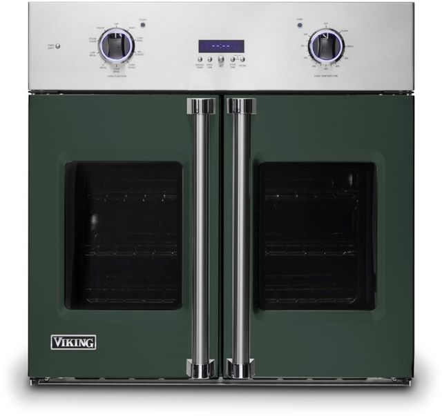 Viking® Professional 7 Series 30" Blackforest Green Built In Single Electric French Door Wall Oven-0
