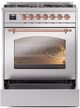 Ilve® Nostalgie II Series 30" Stainless Steel Pro Style Dual Fuel Range-2
