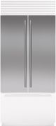 Sub-Zero® Classic 36" Stainless Steel Flush Inset French Door Panel with Tubular Handle-0