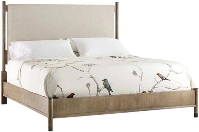 Hooker® Furniture Affinity Greige Sand-Blasted/Kurtz Linen Queen Upholstered Panel Bed-0