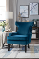 Mazin Furniture Lapis Blue Velvet Accent Chair-2