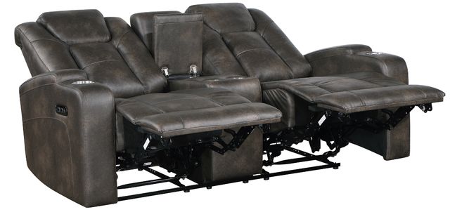 Mazin Furniture McBride Brown/Grey Power Reclining Loveseat-2