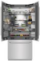 ZLINE Autograph Edition 36 " 19.6 Cu. Ft. Stainless Steel Interior and Polished Nickel Helix Handles French Door Built-In Bottom Freezer Refrigerator with Water Dispenser and Ice Maker-2